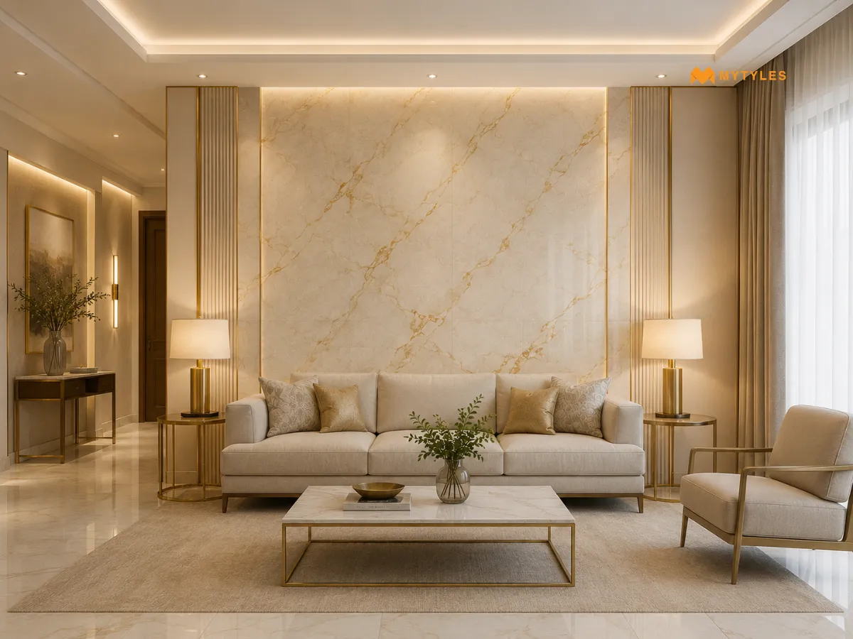 Ivory Stone and Gold Undertones